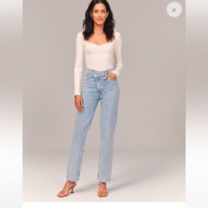 Abercrombie Straight Jean - 25 - crisscross waist